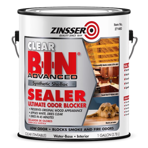 Zinsser BIN Advanced Clear ShellacBased Odor Blocking Sealer 1 gal